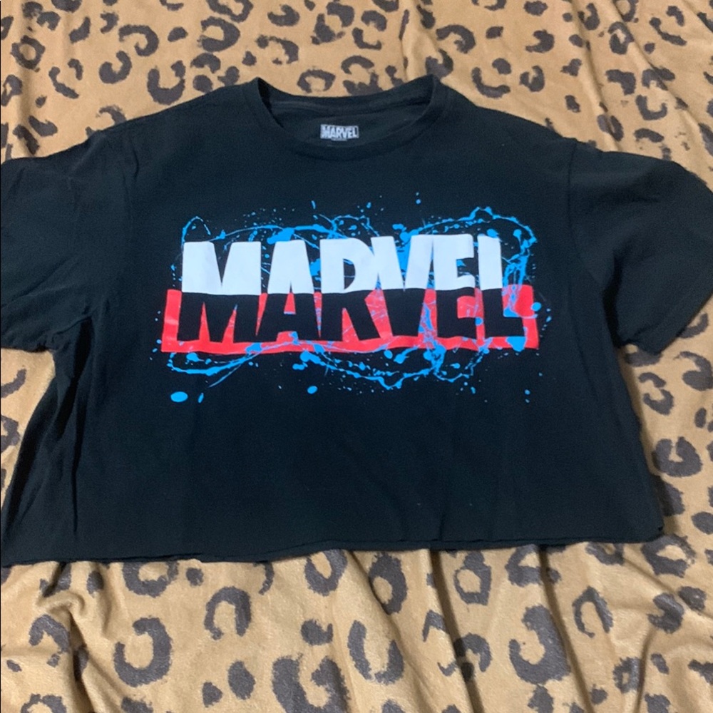Marvel Black and Blue Crop Tops
